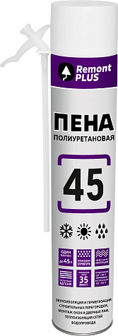Пена монтажная Remont Plus 45, бытовая, всесезонная, 410мл купить в СОМ
