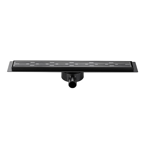 Желоб водоотводящий Azario AZT3BLACK600 D40 L=600 мм, металл, поворот 360°, с решеткой, черный купить в СОМ