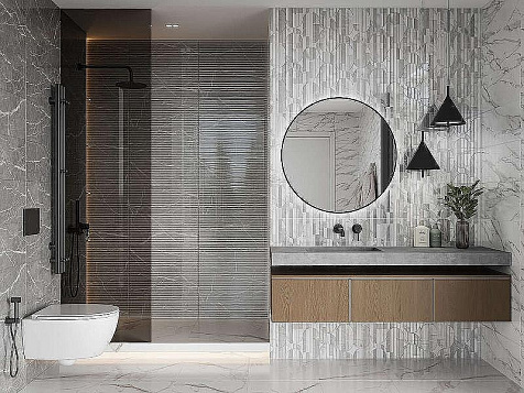 Плитка настенная Gracia Ceramica Modello grey wall 03, 250х600х9 мм, 7 шт. = 1.05 кв. м купить в СОМ