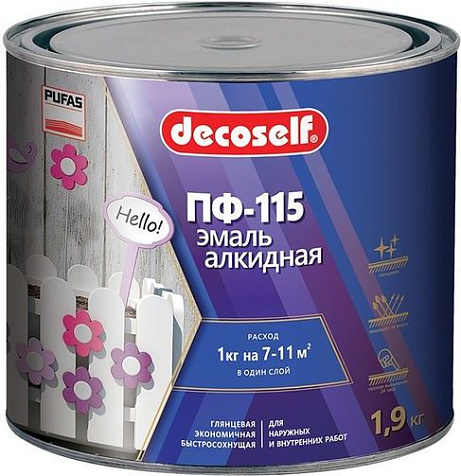 Эмаль ПФ-115 Pufas Decoself, синий, 1.9 кг купить в СОМ
