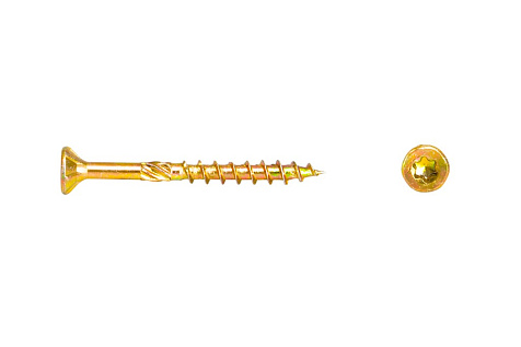 Саморез конструкционный потай, желтый цинк, 5 х 60, Torx 25, 1 шт купить в СОМ