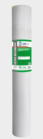 Сетка армирующая фасадная БИРСMIX, 50г/м2, 2х2мм, 1х50м купить в СОМ