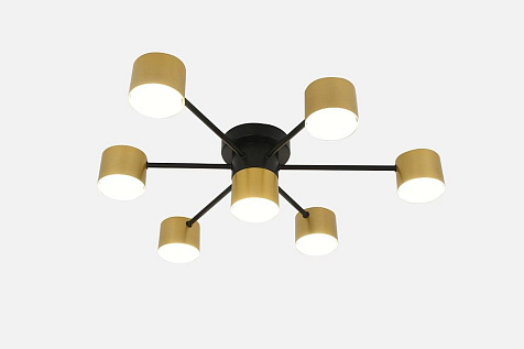 Люстра Linvel MS 1220/7 Домел Чёрный/золото GX53 max.9W 645х645х115мм купить в СОМ