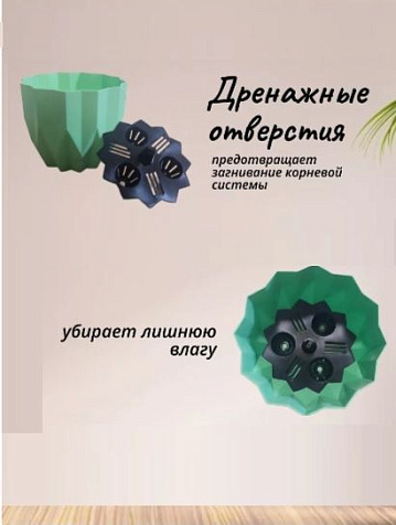 Кашпо Геометрия 0,8л мята купить в СОМ