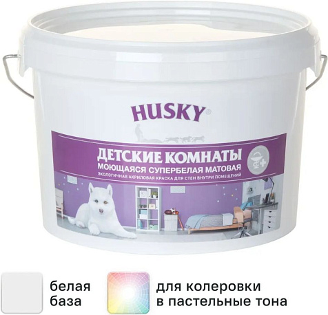 Краска акриловая Husky, для детских комнат, 2.5 л купить в СОМ